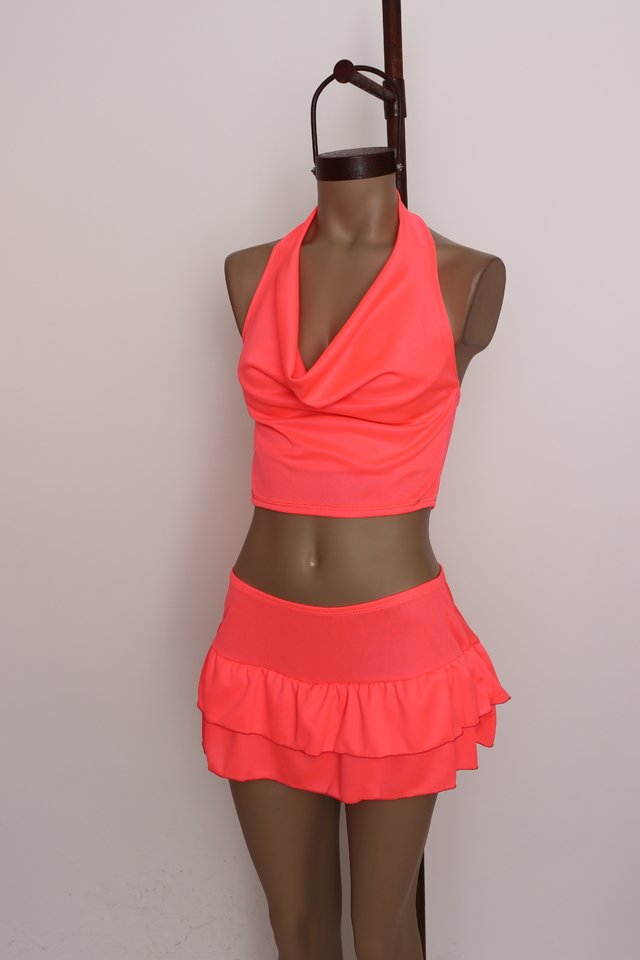 pollera volados fluo talles